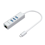 CHN421 Aluminium USB-C to 3 Port USB HUB Silver