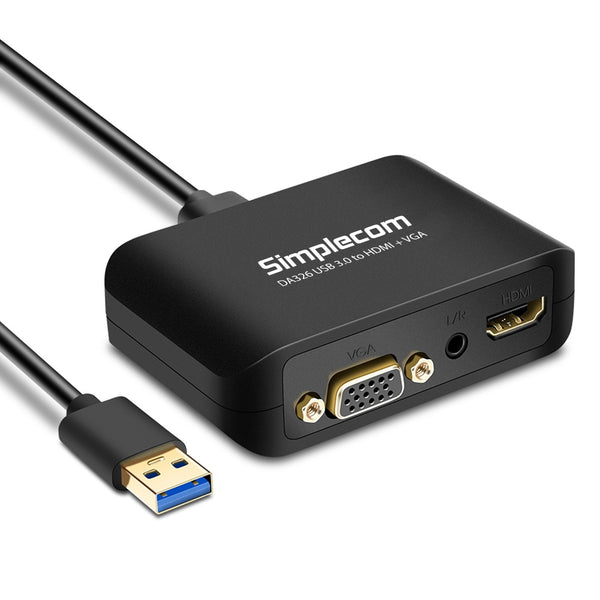  Usb 3.0 To Hdmi + Vga Video Adapter With 3.5Mm Audio Full Hd 1080P