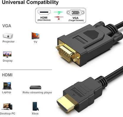 HDMI to VGA Male to Male1.8M Cable
