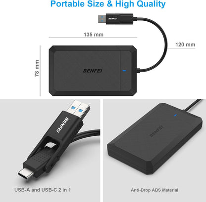 2.5 Inch SATA to USB Tool Free External Hard Drive Enclosure