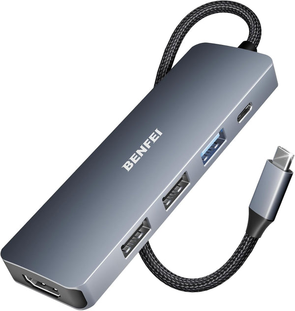  USB C Hub 5-in-1 with 4K HDMI(Certified) Aluminum Case