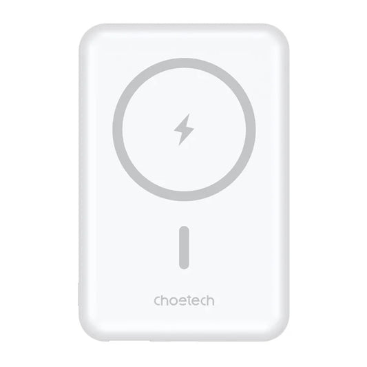 Sleek 5000mAh Wireless Magnetic Power Bank - White