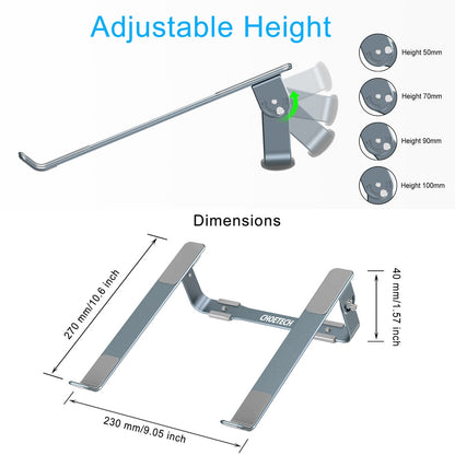 Detachable Aluminum Cooling Laptop Stand Grey