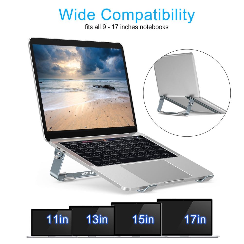 Detachable Aluminum Cooling Laptop Stand Grey