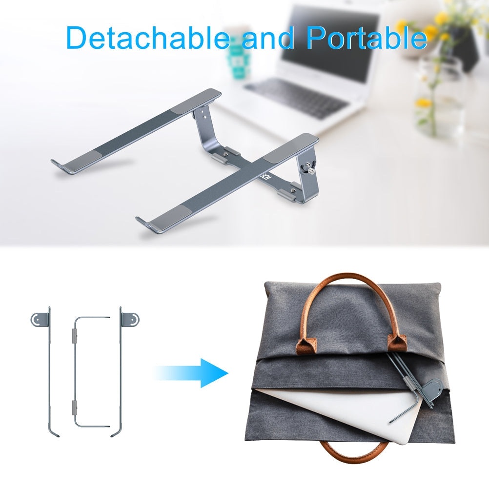 Detachable Aluminum Cooling Laptop Stand Grey