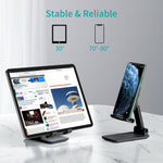 Adjustable Desk Phone/Tablet Stand Black