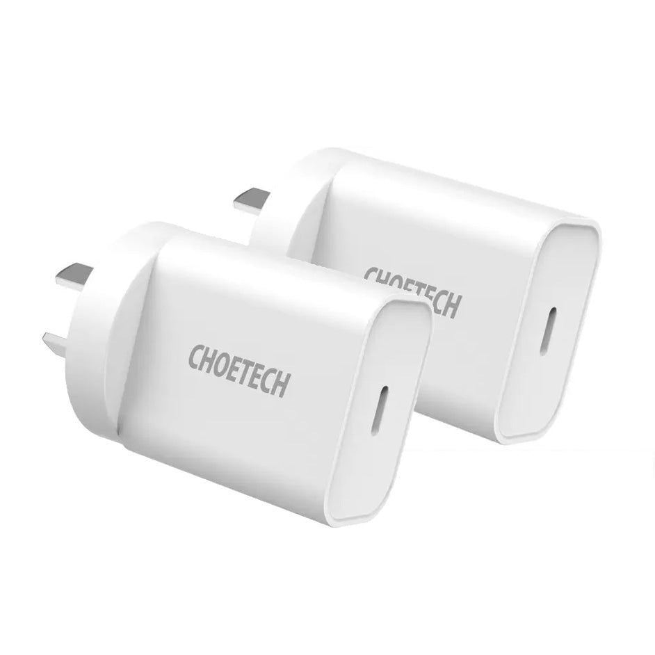 Usb-C Pd 20W Ac Charger Adapter 2-Pack White