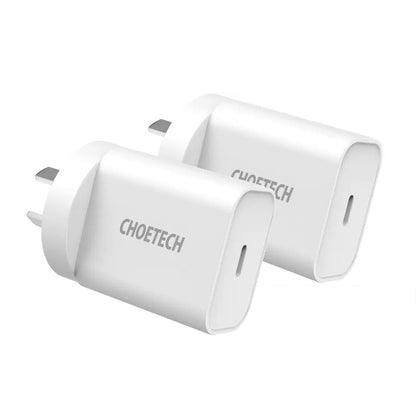 Usb-C Pd 20W Ac Charger Adapter 2-Pack White