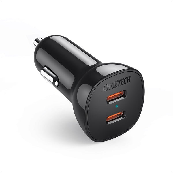  Dual Usb-C 36W Car Charger Adapter Black