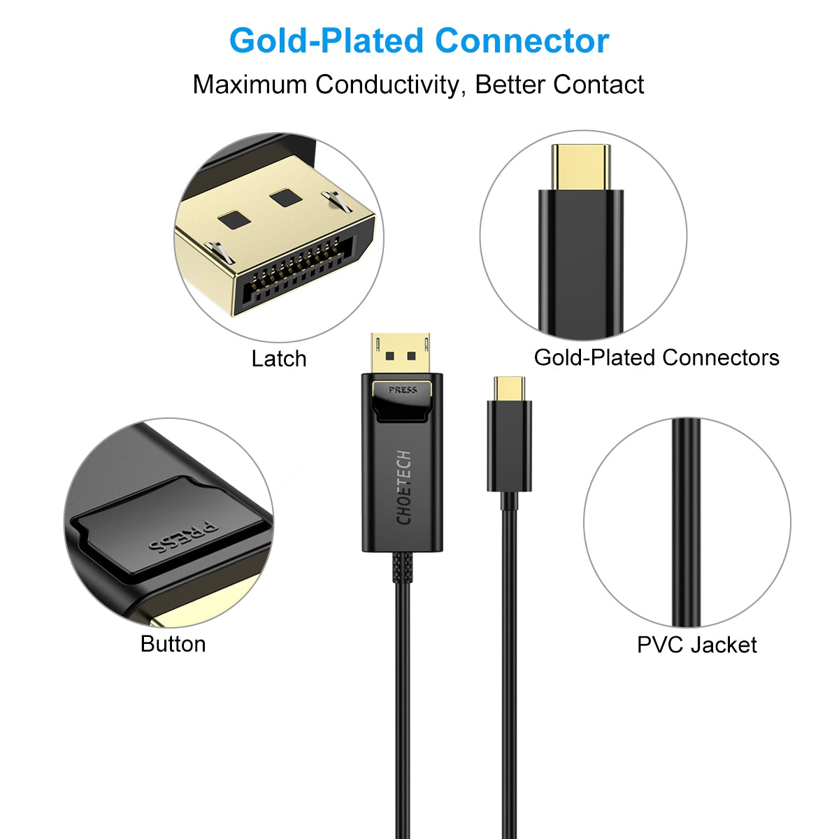 Usb-C To Displayport Cable 1.8M