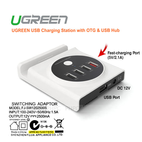  UGREEN Multifunction USB Charging Station with OTG & USB Hub (20352)