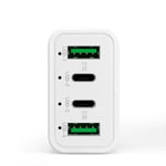 4-Port Car Charger (2 Ports PD + 2 Ports QC3.0 ) White