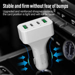 4-Port Car Charger (2 Ports PD + 2 Ports QC3.0 ) White