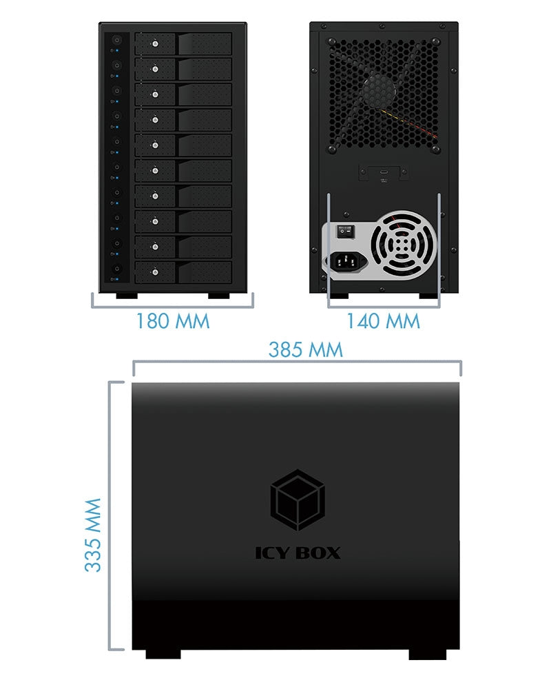 Single Enclosure For 10X Hdd With Usb 3.1 (Gen 2) Type-C