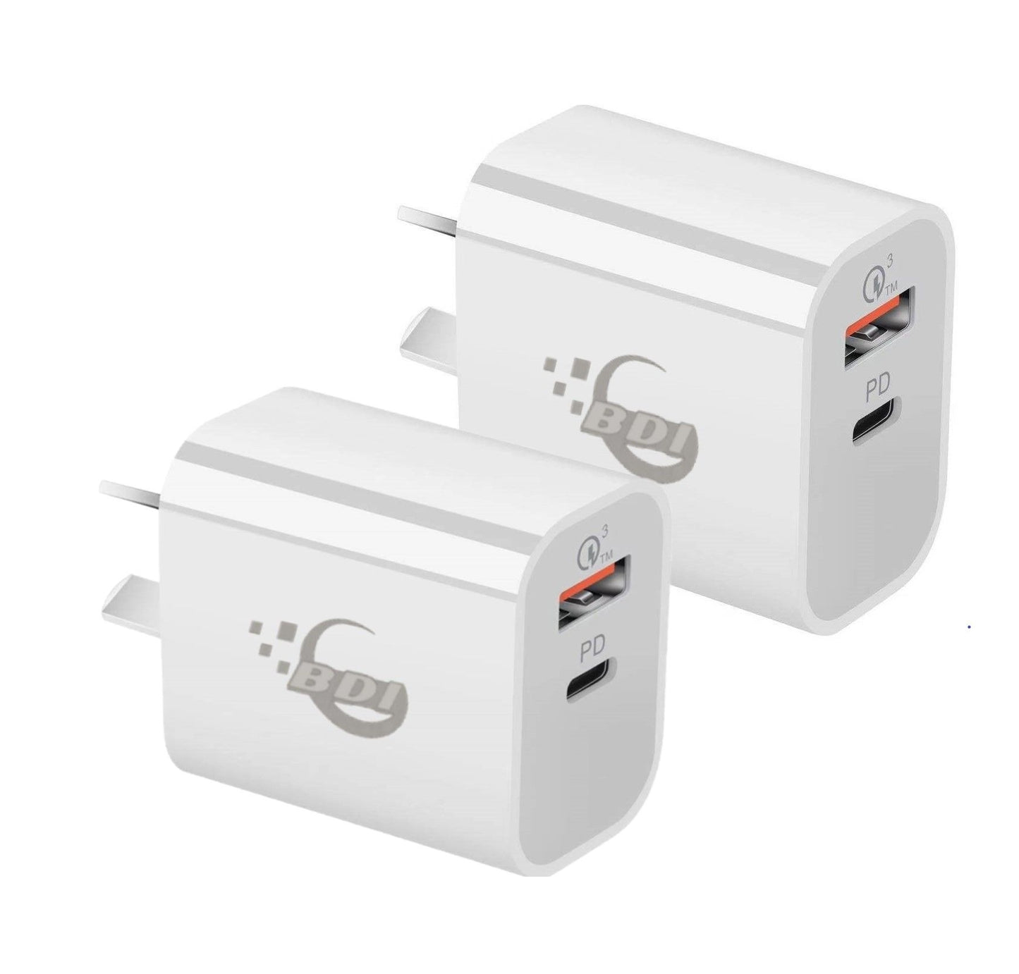 18W Pd Quick Charger Au Plug With Usb And Type C Port  Sdc-18Wacb -2Pack