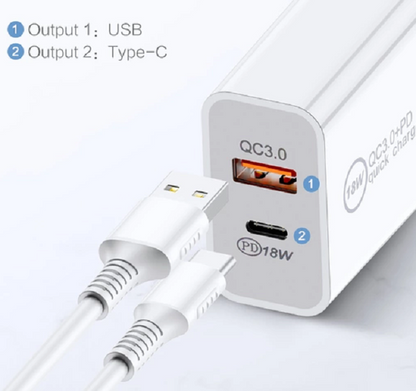 18W Pd Quick Charger Au Plug With Usb And Type C Port  Sdc-18Wacb -2Pack