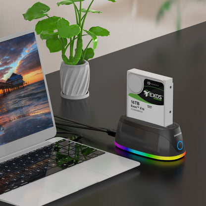 Sd336 Usb 3.0 Docking Station For 2.5" And 3.5" Sata Drive With Rgb Lighting