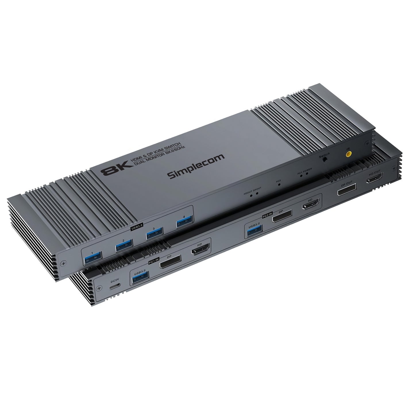 KM490 Dual Monitor KVM Switch - 4-Port USB, 8K Support