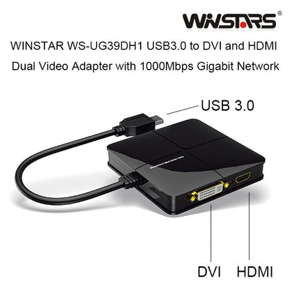 Usb 3.0 Dual Head Display With Gigabit Ethernet Adapter