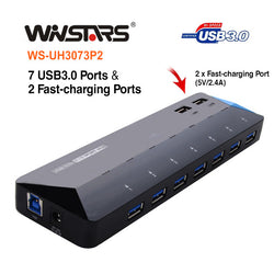 Usb3.0 7 Ports Hub Plus 2 Extra 2.4A Fast-Charging Ports