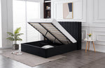 Hilton Black Velvet Gas Lift Bed - King Gas Lift Storage Velvet