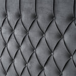 Paris Tall Tufted Velvet Dark Grey Bed With Storage Drawer - Queen