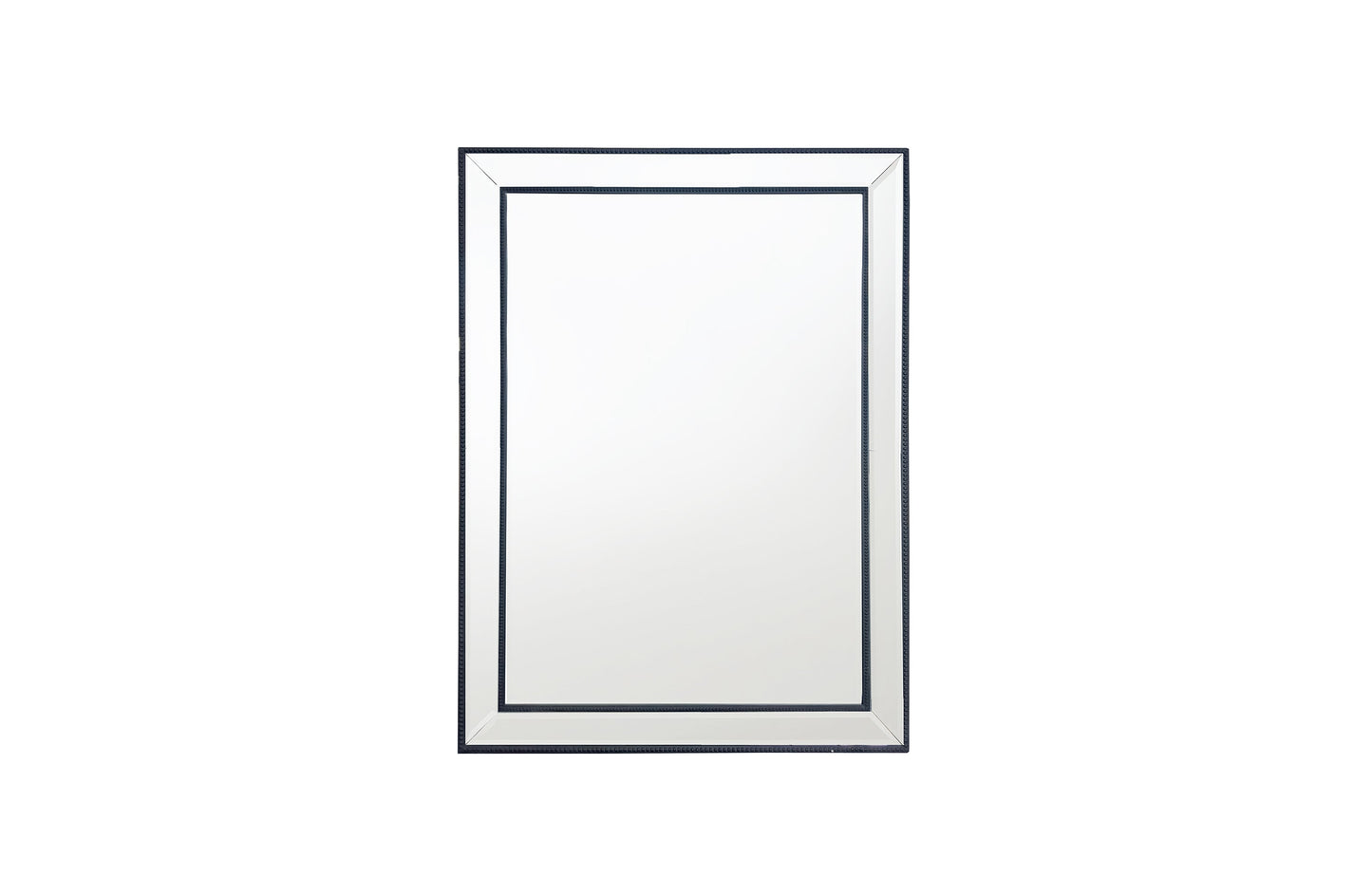 Black Beaded Framed Mirror - Rectangle 80Cm X 110Cm