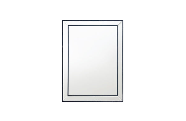  Black Beaded Framed Mirror - Rectangle 80Cm X 110Cm