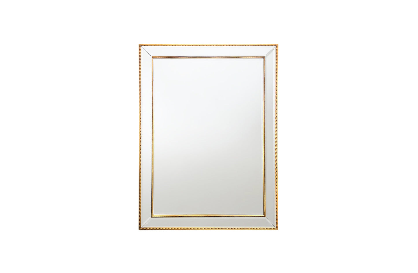 Gold Beaded Framed Mirror - Rectangle 80Cm X 110Cm