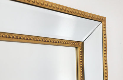 Gold Beaded Framed Mirror - Rectangle 80Cm X 110Cm