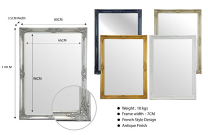 French Provincial Ornate Mirror - Champagne - Small 80cm x 110cm