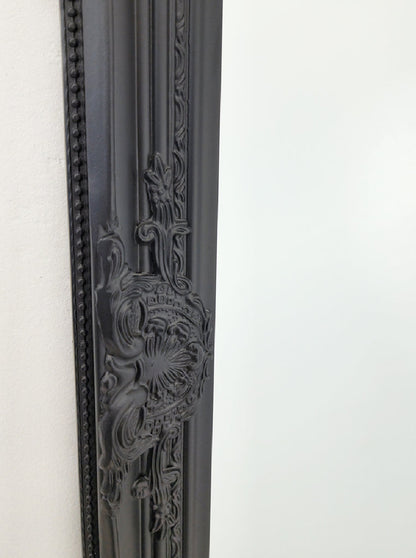 French Provincial Ornate Mirror - Black - Small  80Cm X 110Cm