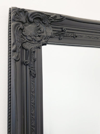 French Provincial Ornate Mirror - Black - Small  80Cm X 110Cm