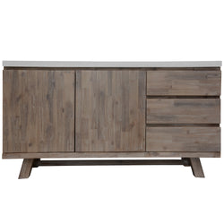 160Cm Acacia Timber Buffet With Concrete Top - White