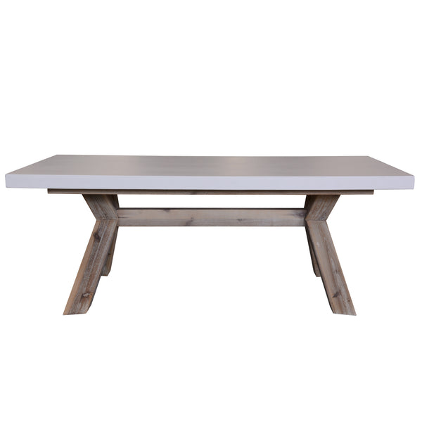  120Cm Coffee Table With Concrete Top - White