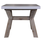 60Cm Square Lamp Table With Concrete Top - White