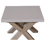 60Cm Square Lamp Table With Concrete Top - White