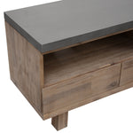 150Cm Entertainment Tv Unit With Concrete Top - Grey