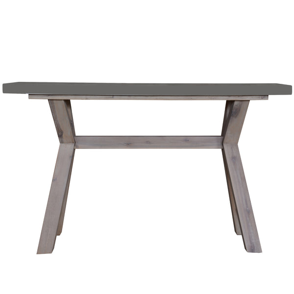  130Cm Hall Entrance Console Table With Concrete Top - Grey