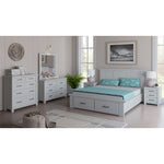 Tallboy 5 Chest Of Drawers Solid Ash Wood Bed Storage Cabinet - White