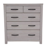 Tallboy 5 Chest Of Drawers Solid Ash Wood Bed Storage Cabinet - White