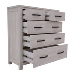 Tallboy 5 Chest Of Drawers Solid Ash Wood Bed Storage Cabinet - White