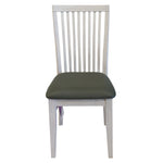 Pu Seat Dining Chair Set Of 2 Solid Ash Wood Dining Furniture - White