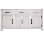 Buffet Table 158Cm 4 Door 3 Drawer Solid Mt Ash Timber Wood - White