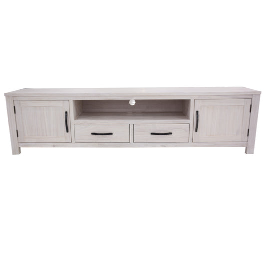 Entertainment Tv Unit 216Cm 2 Drawer 2 Door Mt Ash Wood - White