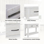 Console Hallway Entry Table 110Cm Solid Mt Ash Timber Wood - White