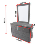 Dresser 6 Chest Of Drawers Bedroom Storage Cabinet - Light Grey