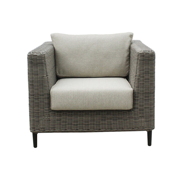  1 Seater Outdoor Sofa Armchair Rattan Wicker Lounge Light Grey