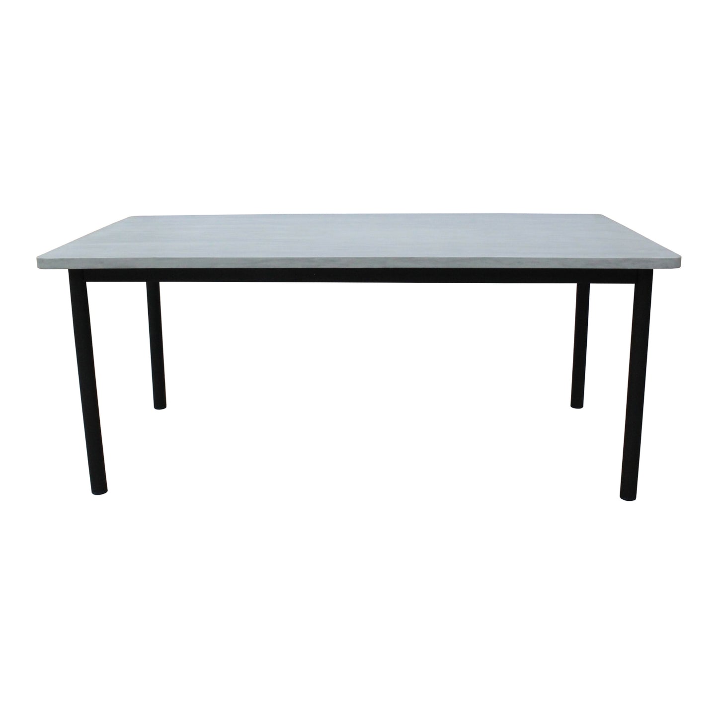 7Pc Set 180Cm Outdoor Dining Table 6 Chair Glass Concrete Top