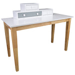 Kids Children Study Computer Desk Table Rubber Wood - Grey/Pink